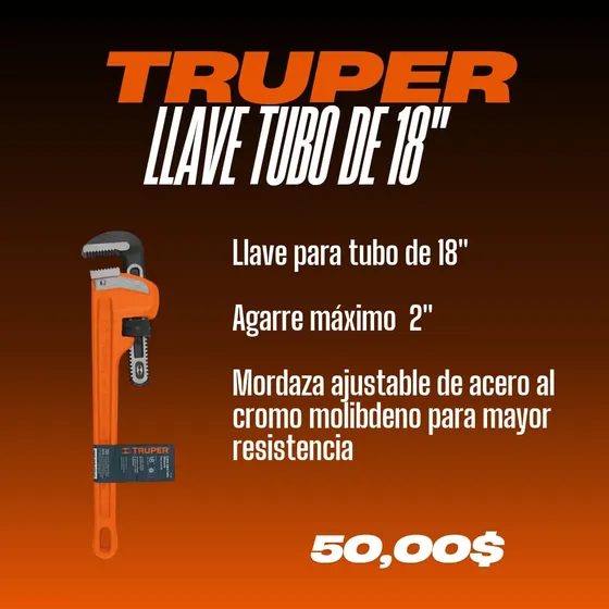 Llave De Tubo 18  Marca Truper