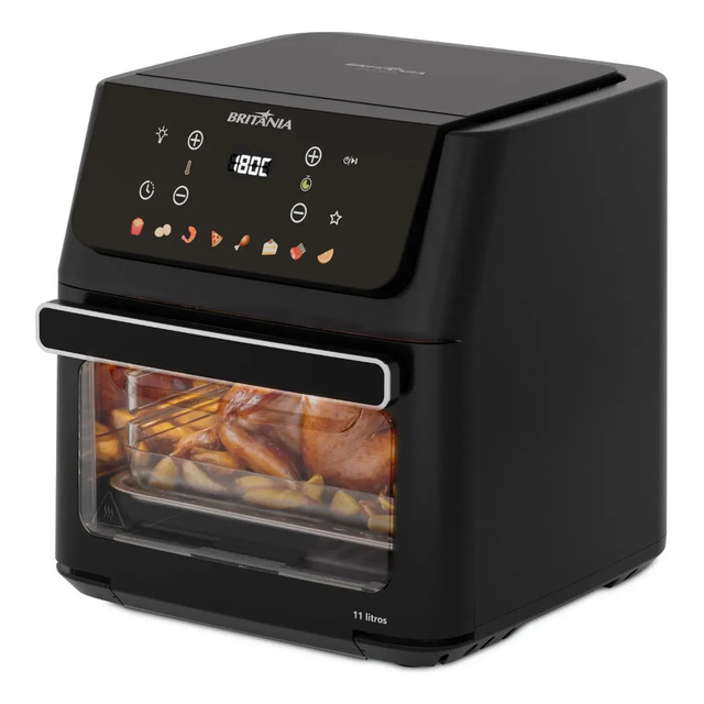 Fritadeira Air Fryer Oven Britânia 11 Litros 8 Funções 1800w Baf11a Preto 127v