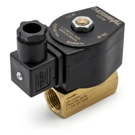 Válvula Solenóide 220/240V Thermoval 2 vias NF 1/2 Bsp modelo 12748 Para Fornos de Pizza e Panificação de Gás Natural