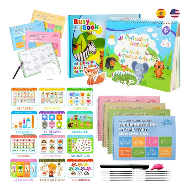 5 Libros Caligrafia Bilingues Montessori Didácticos Magicos