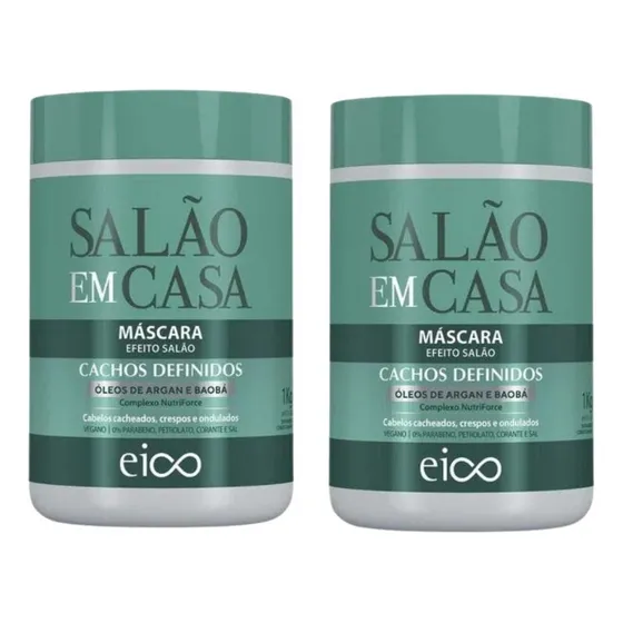 Mascara Eico 1kg Salao Casa Cachos Definidos - Kit C/2un