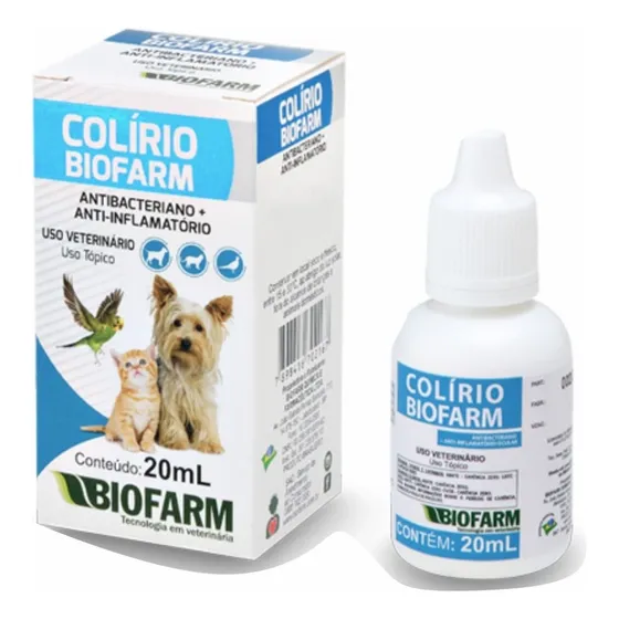 Colirio Para Cachorro Com Lagrima Acida Colírio Biofarm 20ml