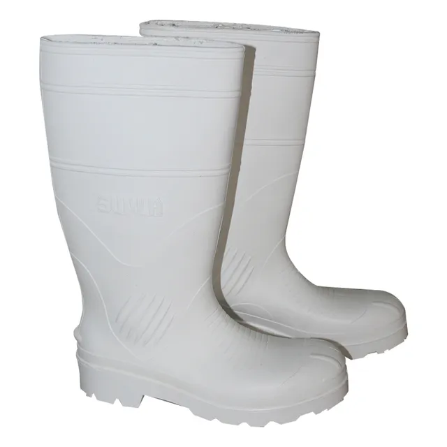 Bota De Seguridad Supla Pvc Caña Larga Blanca