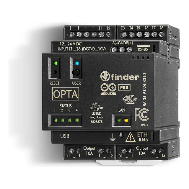 Opta Arduino Advanced Usb C Eth 8di/ai-4do 10a Mb Rs485 Wifi