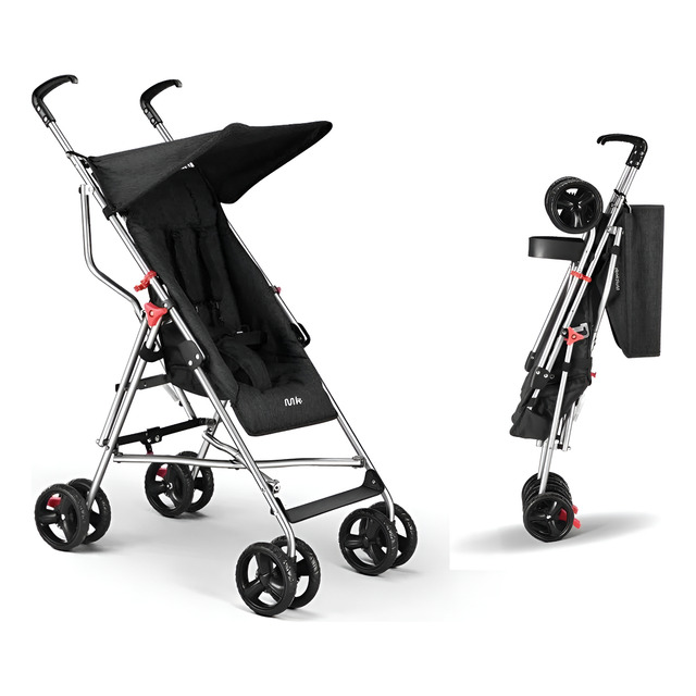 Carrinho De Bebê Guarda-chuva Pocket Preto Multikids + Book Prateado
