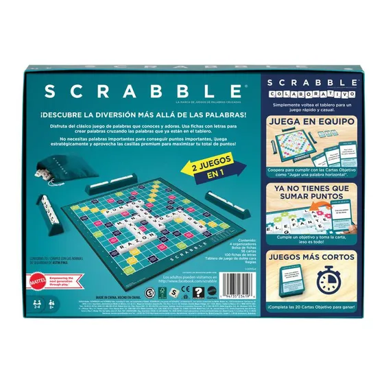 Juego De Mesa Scrabble 2 En 1 Colaborativo