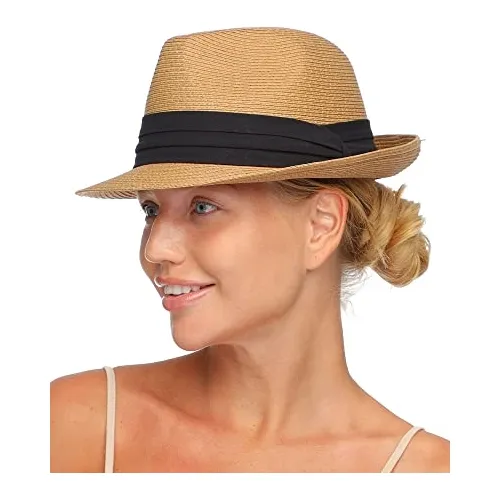 Sombrero De Paja Para Hombre Y Mujer Con Visera Corta