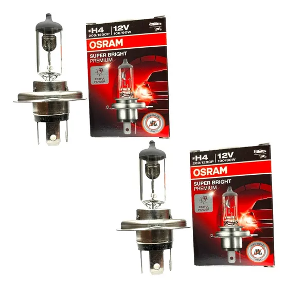Paquete 2 Focos H4 Osram Bilux Super Bright Premium 12v 100w