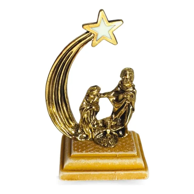 Mini Presépio De Metal E Pedra Enfeite De Natal