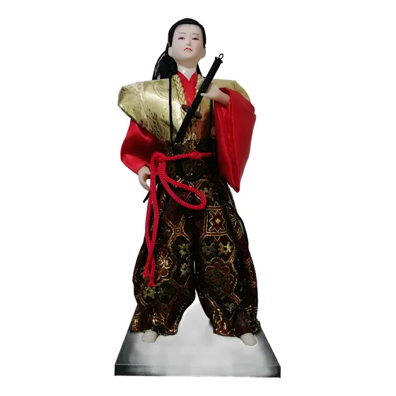 Samurai De 30cm Con Katana En Caja Guerrero Japones