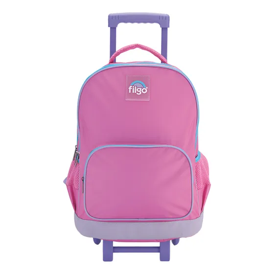 Mochila Con Carro Filgo Base Reforzada 2 Divisiones Rosa Diseño De La Tela Lisa