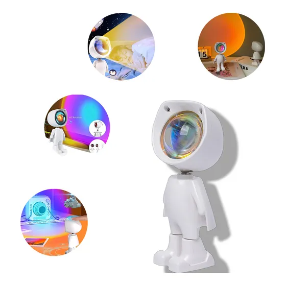 Lámpara De Proyección Del Atardecer, Luz Nocturna Del Robot
