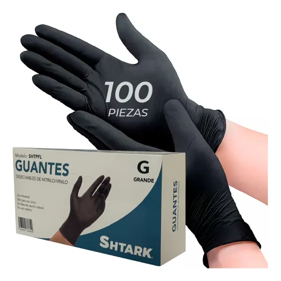 Guantes De Nitrilo Vinil Libre De Latex Sin Polvo Azul Negro