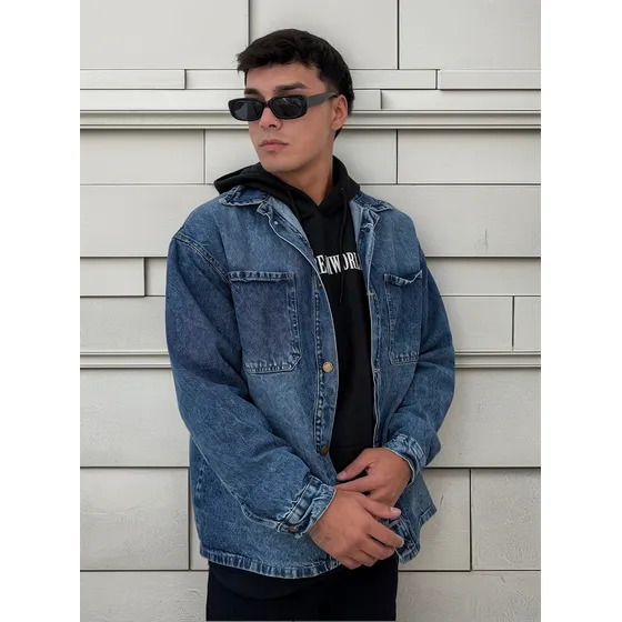 Camisa Jeans Oversize Hombre Mendotty