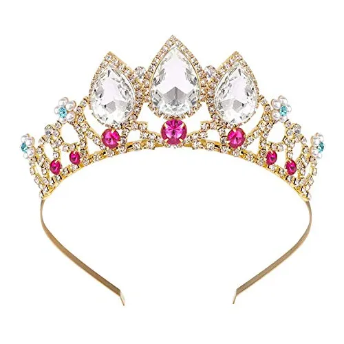 Cocide Chicas Cristal Tiara Oro Cumpleaños Corona 34btk