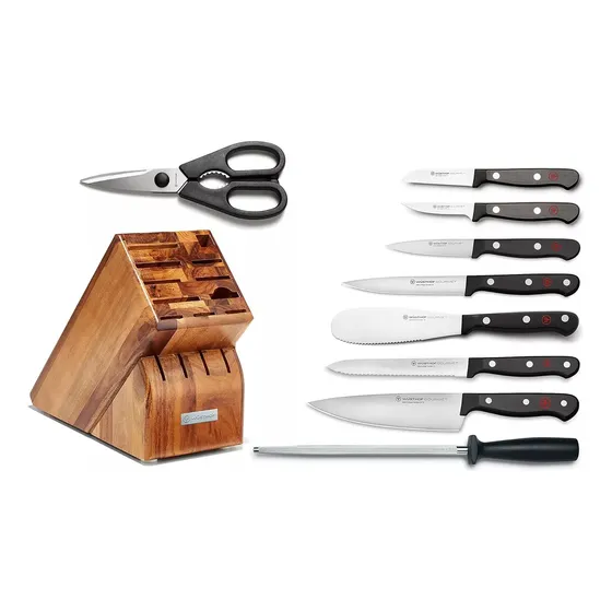 Bloque De Cuchillos Wüsthof 10 Piezas Acacia Gourmet / Bcv