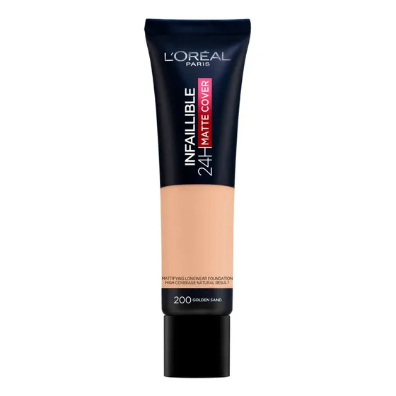 Infaillible Base Maquillaje 24h Matte Cover 30ml L'oreal Tono 200 Golden sand