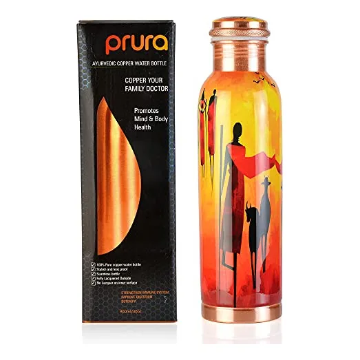 Botella De Agua De Cobre Pura Prura - Leak Proof Kclbx