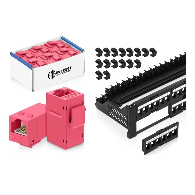 Panel De Conexiones Keystone De 48 Puertos Y Acopladores Rj4