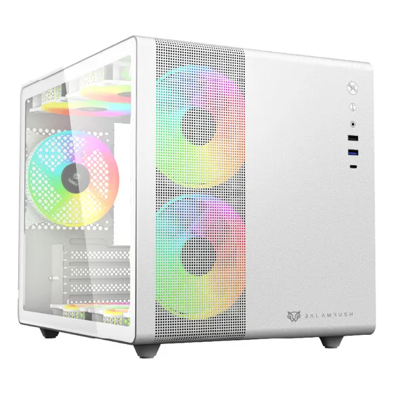 Gabinete Gamer Balam Rush Tank Mini Gi930 Mini Torre M-atx Color Blanco