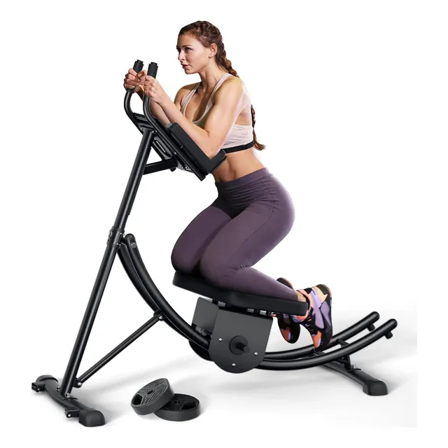 Ab Machine Foldable Abdominal Crunch Coaster Exercise Equipm