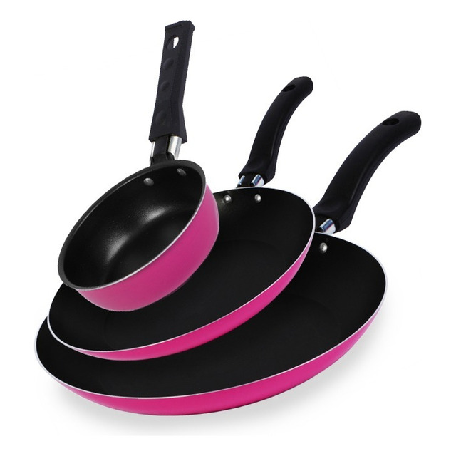 Conjunto De Frigideiras Antiaderente 3 Peças Nacional Cor Rosa Conjunto De Frigideiras Antiaderente 3 Peças Nacional Cor Rosa