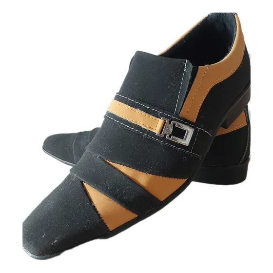 Sapato Social - Fivela - Preto/mostarda - Novo- 41-candomble