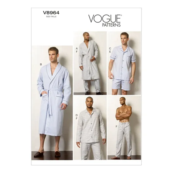 Vogue Patterns V8964 Plantilla Costura Para Hombre Camiseta