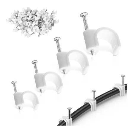 Kit 5000 Clips Grampo Fixa Fio Para Cabos Coaxial Rg6 5mm