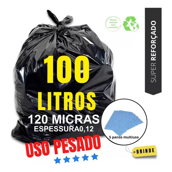 Saco De Lixo 100 Litros Uso Pesado Bem Reforçado Ecomponto