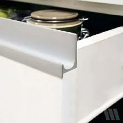 Perfil Tirador De Aluminio Tipo J 15mm X3mts Mate