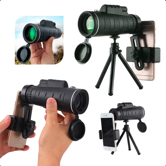 Monóculo Luneta Profissional 10x40 Tático Telescópio Longo Alcance Zoom 40x Natureza Céu Pássaros Com Tripé Suporte Para Celular Bolsa De Transporte Marca: Smart Tools