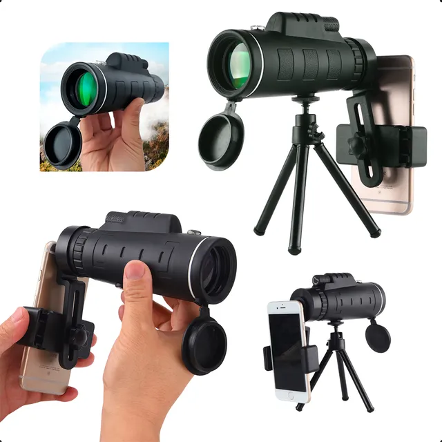 Monóculo Luneta Profissional 10x40 Tático Telescópio Longo Alcance Zoom 40x Natureza Céu Pássaros Com Tripé Suporte Para Celular Bolsa De Transporte Marca: Smart Tools