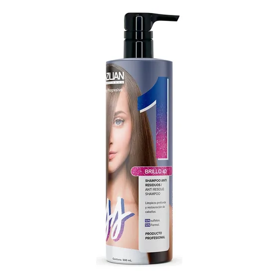 Shampoo Anti Residuo Brazilian 500ml, Paso 1 Del Alisado