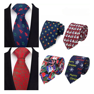Juego De 4 Corbatas Navideñas De 8 Cm Para Hombre, Regalo Juego De 4 Corbatas Navideñas De 8 Cm Para Hombre, Regalo