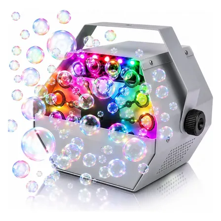 Máquina De Bolha Profissional Led Rgb Festa 16 Aneis Bivolt