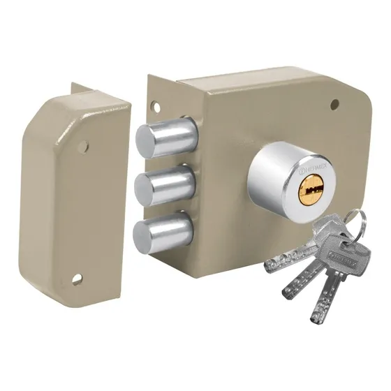 Cerradura De Sobreponer, 3 Barras Hermex 43488 Color Gris