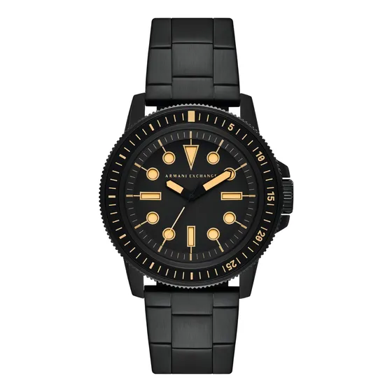 Reloj Hombre Armani Exchange Leonardo De Acero Color De La Correa Negro