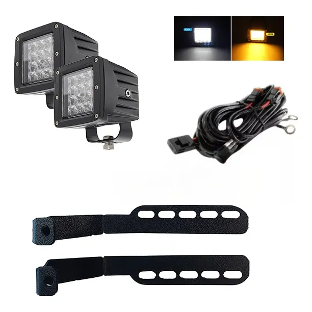 2 Faros Flash + Kit De Inst + Soporte Capot Universal