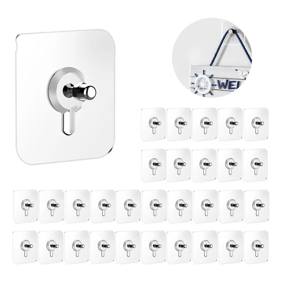 30 Ganchos Adhesivos Pared Multiusos Para Cuadros Soporte 
