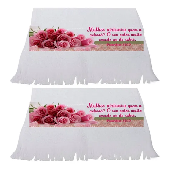 10 Toalhas Lembrancinha Salmos, Evangélicos, Mulher Virtuosa