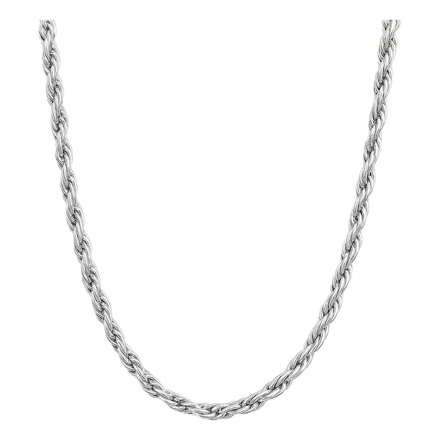 Cadena Tourbillon Acero Quirúrgico Baño En Rodio 18kt Collar