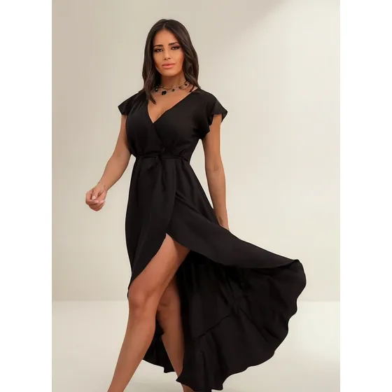 Vestido Midi Ajustável Modela Cintura Viscolinho Premium