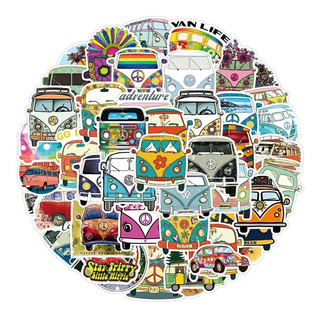 Combi Vw 50 Calcomanias Stickers Vinil Pvc Vs Agua Combi Vw 50 Calcomanias Stickers Vinil Pvc Vs Agua