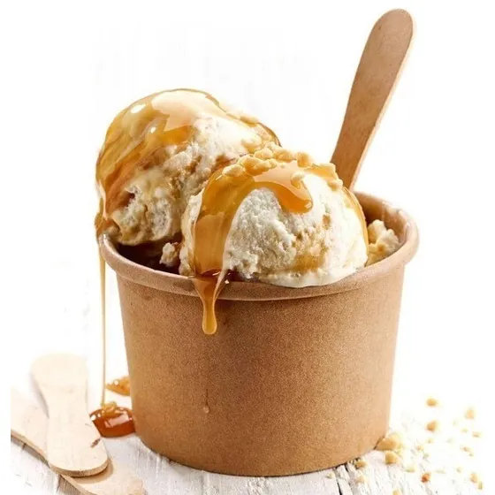 Envase Contenedor Tina Kraft 26 Onzas Helado Yogurt Con Tapa