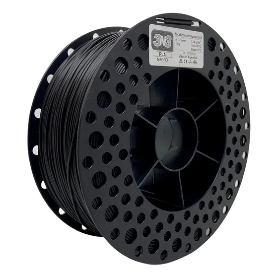 3n3 Filamento Pla 1.75mm 1kg Color Negro
