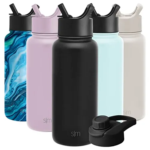 Botella De Agua Moderna Simple Con Paja Y Tapa De Yppvp