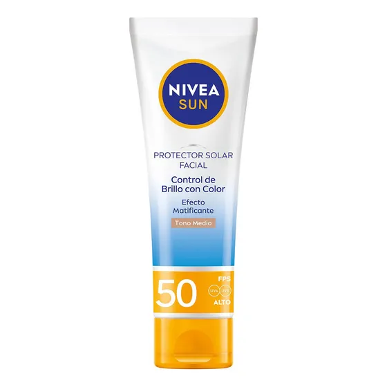 Protector Facial Nivea Sun control de brillo tono medio 50mL