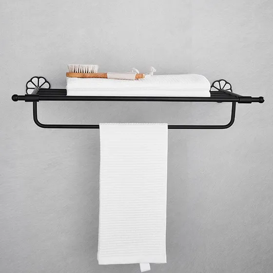 Dreanni Toallero Para Baño Negro Montado Pared Accesorio