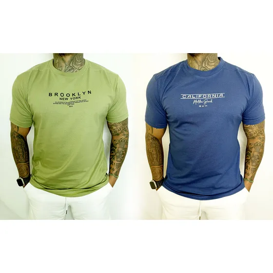 Pack X 2 Remeras Estampadas Hombre Algodón